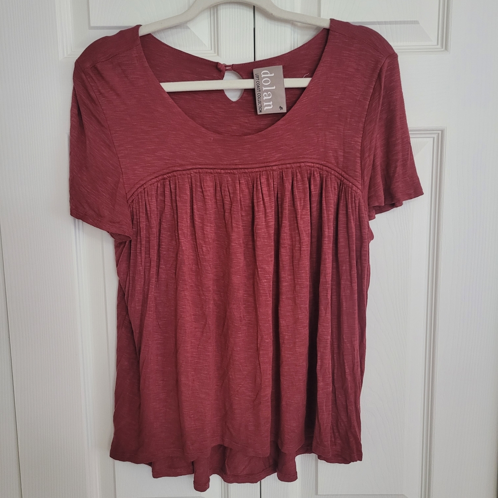 Dolan Women's Short Sleeve Burgundy Top